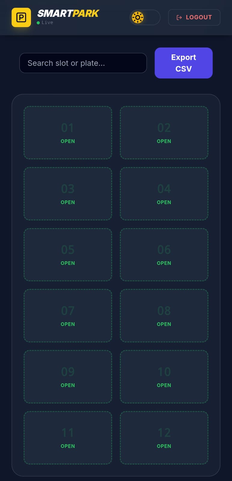 Smart Parking Dashboard